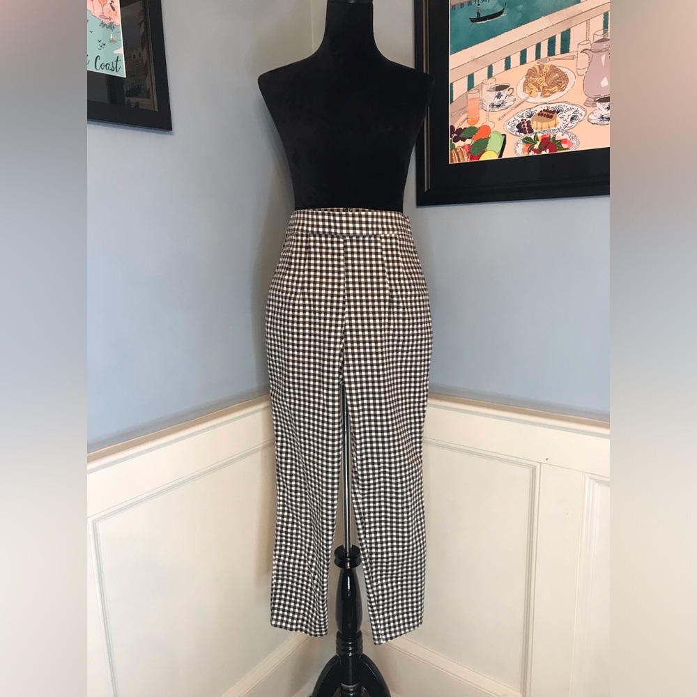 Retro Vixen by Micheline Pitt Black and White Cigarette Pants Sz L (altered)
